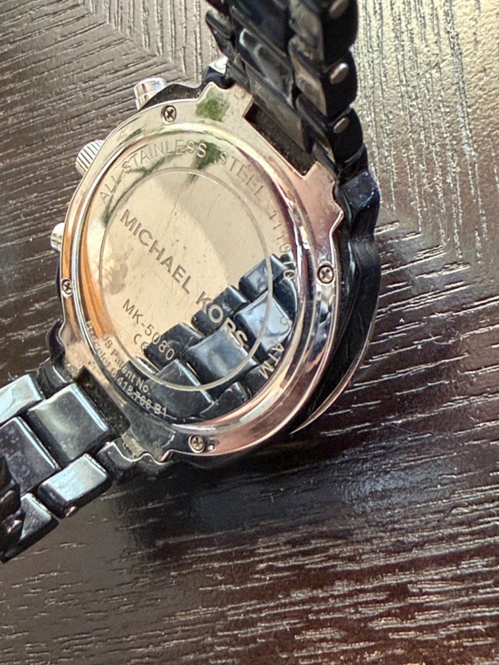 Michael Kors Black Women’s Chronograph Watch with Silver Crystal Bezel - Picture 5 of 7